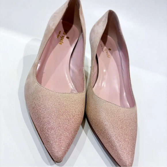 KATE SPADE Melanie pink suede heel pumps with glitter - Picture 5 of 8